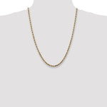 Load image into Gallery viewer, 14K Yellow Gold 4mm Diamond-cut Quadruple Rope Chain Necklace Length 24'' inches