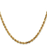 Load image into Gallery viewer, 14K Yellow Gold 4mm Diamond-cut Quadruple Rope Chain Necklace Length 18'' inches