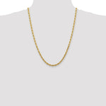 Load image into Gallery viewer, 14K Yellow Gold 4.5mm Diamond-cut Quadruple Rope Chain Necklace Length 24'' inches