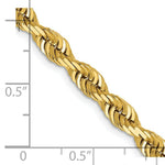 Load image into Gallery viewer, 14K Yellow Gold 5mm Diamond-cut Quadruple Rope Chain Necklace Length 24'' inches