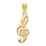 Load image into Gallery viewer, Custom Made Music Treble Clef with Personalized Name Small Pendant in Solid 10K Yellow Gold