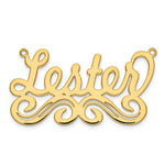 Load image into Gallery viewer, Roy Rose Jewelry Custom Made Personalized Name Necklace Pendant Cursive Bottom Flourish, size 1.9" inches, in 10K Yellow Gold in Length Choice of 16", 18", or 20"