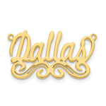 Load image into Gallery viewer, Roy Rose Jewelry Custom Made Personalized Name Necklace Pendant Cursive Bottom Flourish, size 1" inches, in 10K Yellow Gold in Length Choice of 16", 18", or 20"