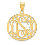 Load image into Gallery viewer, Roy Rose Jewelry 10K Yellow Gold Custom Personalized Script Letters Round Monogram 1" inch Diameter Size Pendant