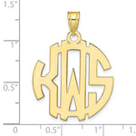 Load image into Gallery viewer, Roy Rose Jewelry 10K Yellow Gold Custom Personalized Circle Cut-out Block Letters Round Shape Monogram 1" Size Pendant