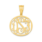 Load image into Gallery viewer, 10K Yellow Gold Oval Custom Personalized Monogram Pendant 5/8" inch Wide