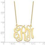 Load image into Gallery viewer, 10K Yellow Gold Custom Personalized Monogram Necklace with 1" inch Wide Pendant 18" Chain