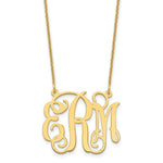 Load image into Gallery viewer, 10K Yellow Gold Custom Personalized Monogram Necklace with 1" inch Wide Pendant 18" Chain