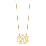 Load image into Gallery viewer, Roy Rose Jewelry 10K Yellow Gold Custom Personalized Monogram Necklace with 1 3/8" inch Wide Pendant 18" Chain