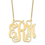 Load image into Gallery viewer, Roy Rose Jewelry 10K Yellow Gold Custom Personalized Monogram Necklace with 1 3/8" inch Wide Pendant 18" Chain