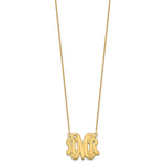 Load image into Gallery viewer, Roy Rose Jewelry 10K Yellow Gold Custom Personalized Outlined Monogram Necklace with 3/4" inch Wide Pendant 18" Chain from