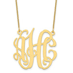 Load image into Gallery viewer, Roy Rose Jewelry 10K Yellow Gold Custom Personalized Monogram Necklace with Small 1 1/5" inch Wide Pendant 18" Chain from