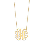 Load image into Gallery viewer, Roy Rose Jewelry 10K Yellow Gold Custom Personalized Monogram Necklace with Small 1 5/8" inch Wide Pendant 18" Chain