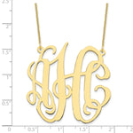 Load image into Gallery viewer, Roy Rose Jewelry 10K Yellow Gold Custom Personalized Monogram Necklace with Small 1 5/8" inch Wide Pendant 18" Chain