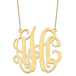 Load image into Gallery viewer, 10K Yellow Gold Custom Personalized Monogram Necklace with Large 2" inches Wide Pendant 18" Chain