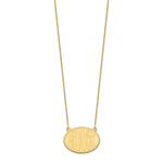 Load image into Gallery viewer, Roy Rose Jewelry 10K Yellow Gold Custom Personalized Script on Solid Oval Monogram Necklace 1" inch Length Size Pendant 18" Chain