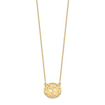 Load image into Gallery viewer, Roy Rose Jewelry 10K Yellow Gold Custom Personalized Script Monogram in Oval Border Necklace 3/4" inch Size Pendant 18" Chain from