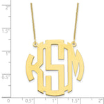 Load image into Gallery viewer, Roy Rose Jewelry 10K Yellow Gold Custom Personalized Circle Block Letter Round Monogram Necklace 1 1/4" inch Length Size Pendant 18" Chain