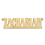 Load image into Gallery viewer, Roy Rose Jewelry Custom Made Personalized Name All Caps Uppercase Necklace Pendant, size 1.70" inches, in 10K Yellow Gold in Length Choice of 16", 18", or 20"