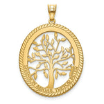 Load image into Gallery viewer, Roy Rose Jewelry Custom Made Personalized Name Family Tree Oval Pendant Necklace, size 1.25" inches, in 10K Yellow Gold With Option Chain Choice of 16", 18", or 20"
