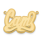 Load image into Gallery viewer, Roy Rose Jewelry Custom Made Personalized Name Necklace Pendant Cursive with Border, size 1.6" inches, in 10K Yellow Gold in Length Choice of 16", 18", or 20"