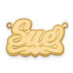 Load image into Gallery viewer, Roy Rose Jewelry Custom Made Personalized Name Necklace Pendant Cursive with Heart, size 1.1" inches, in 10K Yellow Gold in Length Choice of 16", 18", or 20"