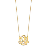Load image into Gallery viewer, 10K Yellow Gold Custom Personalized Script Style Monogram Necklace 1" inch Size Pendant 18" Chain