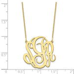 Load image into Gallery viewer, 10K Yellow Gold Custom Personalized Script Style Monogram Necklace 1" inch Size Pendant 18" Chain