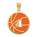 Load image into Gallery viewer, Roy Rose Jewelry Personalized Custom Sport Player Number on Basketball Pendant Solid 10K Yellow Gold