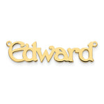 Load image into Gallery viewer, Roy Rose Jewelry Custom Made Personalized Fancy Block Name Necklace Pendant, size 1.50" inches, in 10K Yellow Gold in Length Choice of 16", 18", or 20"