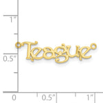 Load image into Gallery viewer, Roy Rose Jewelry Custom Made Personalized Fancy Block Name Necklace Pendant, size 1.10" inches, in 10K Yellow Gold in Length Choice of 16", 18", or 20"