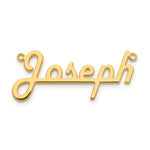 Load image into Gallery viewer, Roy Rose Jewelry Custom Made Personalized Underlined Style Name Necklace Pendant, size 1.70" inches, in 10K Yellow Gold in Length Choice of 16", 18", or 20"