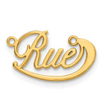 Load image into Gallery viewer, Roy Rose Jewelry Custom Made Personalized Name Necklace Pendant Cursive with Swoop Line, size 1.1" inches, in 10K Yellow Gold in Length Choice of 16", 18", or 20"