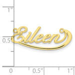 Load image into Gallery viewer, Roy Rose Jewelry Custom Made Personalized Name Necklace Pendant Cursive with Swoop Line, size 1.1" inches, in 10K Yellow Gold in Length Choice of 16", 18", or 20"