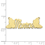 Load image into Gallery viewer, Roy Rose Jewelry Custom Made Personalized Name Necklace Pendant Cursive Butterfly Design, size 1.6" inches, in 10K Yellow Gold in Length Choice of 16", 18", or 20"