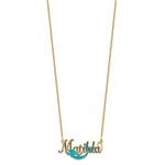 Load image into Gallery viewer, Roy Rose Jewelry Custom Made Two Color Choice Mermaid with Personalized Name Small Pendant Necklace in Solid 10K Yellow Gold