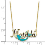Load image into Gallery viewer, Roy Rose Jewelry Custom Made Two Color Choice Mermaid with Personalized Name Small Pendant Necklace in Solid 10K Yellow Gold