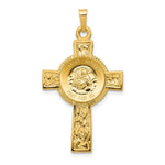 Load image into Gallery viewer, 14K Yellow Gold Cross w/ St Anthony Medal Pendant