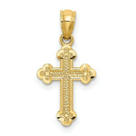 Load image into Gallery viewer, 14K Yellow Gold Small Budded Cross Charm