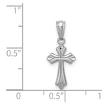 Load image into Gallery viewer, 14K White Gold Budded Cross Charm