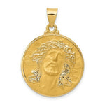 Load image into Gallery viewer, 14K Yellow Gold Head of Christ Medal Round Pendant