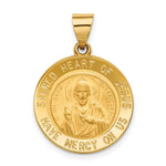 Load image into Gallery viewer, 14K Yellow Gold Sacred Heart of Jesus Medal Round Pendant