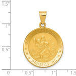 Load image into Gallery viewer, 14K Yellow Gold Saint Christopher Medal Pendant 22mm width