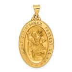 Load image into Gallery viewer, 14K Yellow Gold Saint Christopher Medal Pendant 21mm width