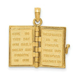 Load image into Gallery viewer, 14K Yellow Gold Enameled Lord's Prayer Bible Pendant