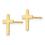 Load image into Gallery viewer, 14K Yellow Gold Polished Cross Earrings
