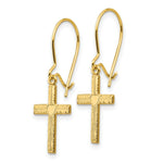 Load image into Gallery viewer, 14K Yellow Gold Polished & Satin Cross Earrings