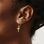 Load image into Gallery viewer, 14K Yellow Gold Polished & Satin Cross Earrings