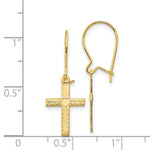 Load image into Gallery viewer, 14K Yellow Gold Polished & Satin Cross Earrings