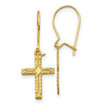 Load image into Gallery viewer, 14K Yellow Gold Polished & Satin Cross Earrings